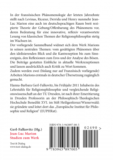 Jean-Luc Marion. Studien zum Werk