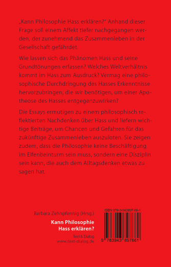 Barbara Zehnpfennig (Hg.), Kann Philosophie Hass erklären?