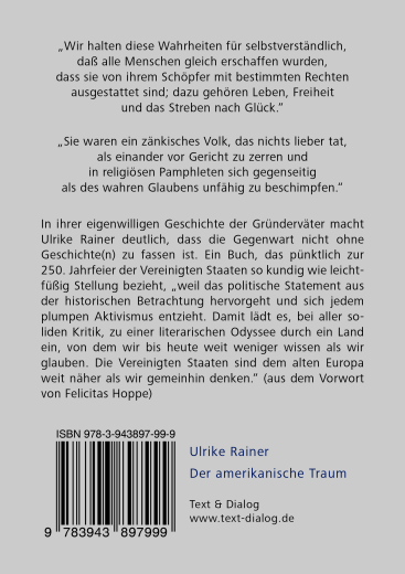 Ulrike Rainer, Der amerikanische Traum